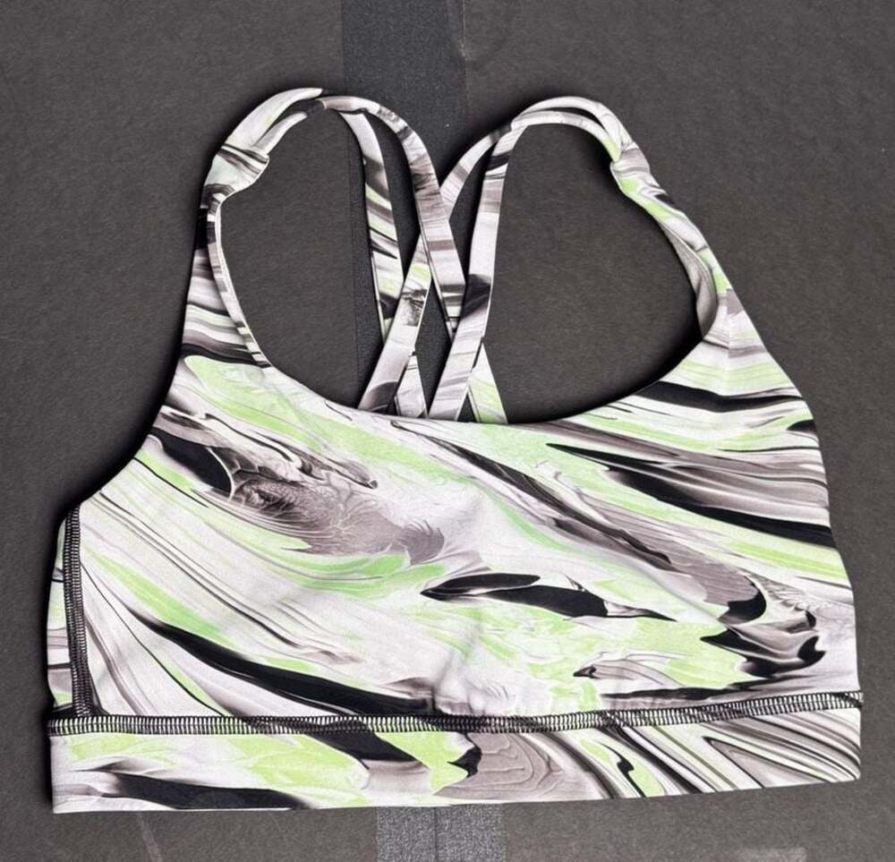 Lululemon Energy Bra Medium Support in Paint Glide Warp Multi Small